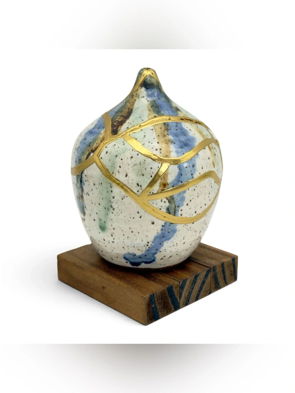 Kintsugi Vase Drip Glazed Pottery Gold Crack Art Personal Growth Gift